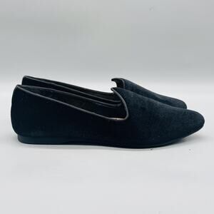 Birdies Shoes Womens 9.5 Black Velvet Loafer Flats Slip On Cushioned Comfort